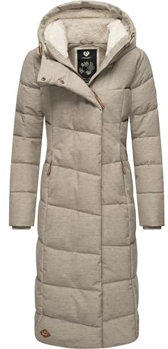 Ragwear Damen Winter-Steppmantel Pavla Long wasserdicht und atmungsaktiv | Länge: wadenlang | Wärmegrad 3 von 3 – warm gefüttert | wasserdicht, winddicht und atmungsaktiv | gefütterte Kapuze