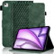 Custodia per iPad Air da 13 pollici, M3/M2 (2025/2024), custodia in pelle di alta qualità, con supporto per penne, per iPad Air da 13 pollici, colore: verde scuro