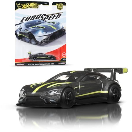 Hot Wheels Car Culture Premium 1:64 Maßstab Die-Cast Spielzeug Aston Martin Vantage GTE mit Real Riders Reifen & Metall/Metall Karosserie & Fahrgestell, Eurospeed, JBK56