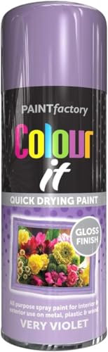 MIXEL Violet Gloss Spray Paint, Quick-Drying Formula, Long-Lasting, Perfect For Crafting, DIY Projects, Automotive, Home Décor, Ideal For Both Indoor And Outdoor Use, 400ml, (1 Pcs)