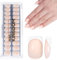 GZMAYUEN Nails Lot de 32 faux ongles à coller - Blanc - 16 tailles - Courts, carrés - Nude - Pour femmes et filles