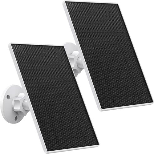 Solarpanel für Eufy-Kamera, 6 W Solarpanel für Eufy E, 2C/2C Pro, 2/2Pro, E20/E40, Solo, SoloCam Spotlight, IP65 wasserdicht für Eufy mit Micro-USB-Anschluss und Gummistopfen(2 Pack)