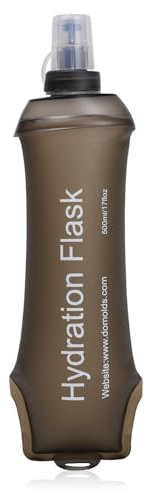 Risipu 500ml Soft Flask Faltbare Laufen Wasserflasche TPU Handheld Faltbare Trinkflasche für Rucksack Wandern Radfahren Klettern (Grau)