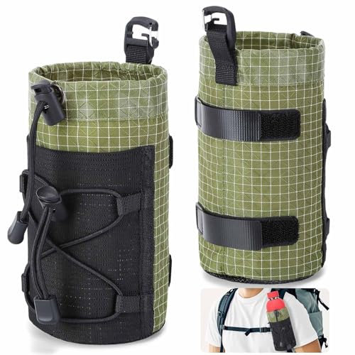Outdoor multifunctional water bottle holder,portable shoulder strap bottle carrier,backpack accessories for hiking hunting and walking travelling 2 pairs forest green