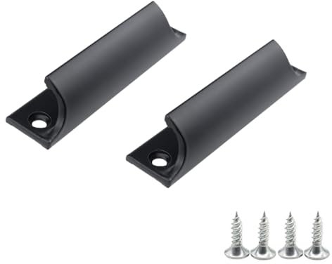 Ruayia Balkontürgriff Außen, 2er Set Türgriff Balkontür, Terassentürgriff, Terrassen- und Fliegengittertüren, Terrassentür Griff incl. für Türen und Fenster,Schubladen,Schranktüren - Schwarz