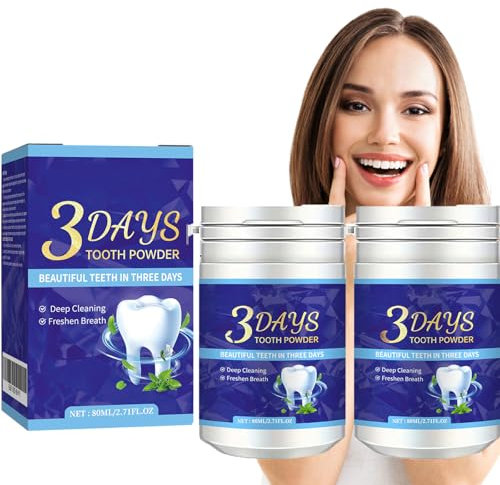 2PCS Poudre Blanchissante Dents,Blanchiment Dentaire des Dents élimination Profonde des Taches,Blanchiment des Dents Soin Dentaire,Formule Douce Sans Sensibilité,Teeth Whitening Powder Naturel