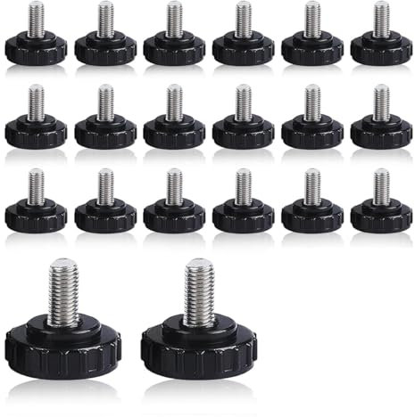 Nevoluxer Vis à Oreilles Moletées M5-20pcs en Acier Inoxydable - Vis à Tête Plate Ronde pour Poignée de Montage et Boutons de Serrage