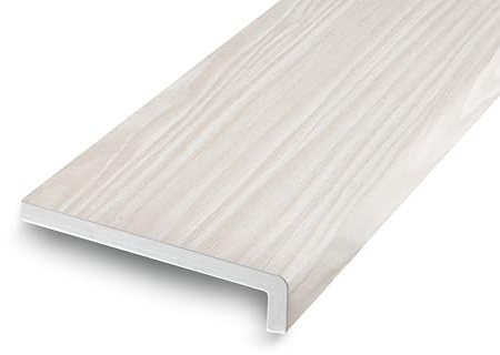 Dekofasada Fensterbank für Innen, Fensterbrett aus PVC mit Abschlusskappen, Pflegeleichte Innenfensterbank aus Kunststoff, für Fenster aus PVC, Holz & Aluminium, 25 x 140 cm, Skandinavische Eiche