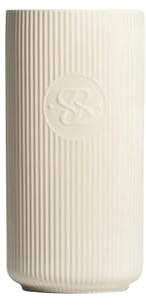 SENZOU Keramik Vase | Medium | Beach White – für Blumen & Deko | Minimalistisches Wohnaccessoire | Spülmaschienenfest | Ästhetisches Design für moderne Wohnräume