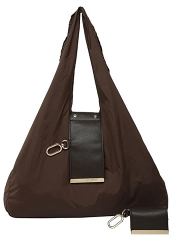 Generisch Keychain Tote Bag Compact & Expandable for On-the-Go Convenience, Vegan Leather Key Ring Tote (Brown)