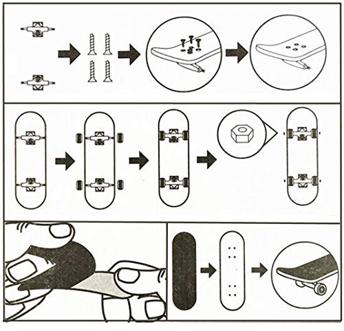 TARSHYRY Mini Fingerboard Pro Skateboard, DIY-Montagespielzeug aus Ahornholz, (Yellow)