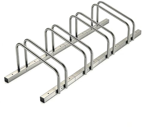 Thrink Multi Bike Storage Rack – Heavy Duty Steel Bicycle Stand for Garage & Garden, Floor or Wall Mount Bike Holder, Space-Saving Organiser for Mountain, Road & Kids Bikes (4 Racks)