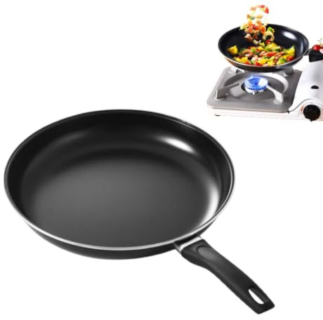 Kukyller Poêle à frire antiadhésive, poêle à œufs ronde avec poignée Portable, petite poêle à œufs pour Camping RV dortoir et cuisinières électriques à gaz (25 cm)