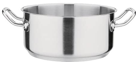 Vogue Stainless Steel Casserole Pan 24cm - All Hobs Including Induction, Strong Handles, Easy Pour T149
