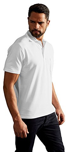 Heavy Poloshirt mit Brusttasche Herren, Weiß, XL