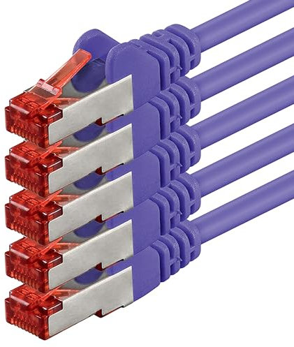 1aTTack.de 5x 0,5m - Câble patch câble réseau Cat 6 Cat6 RJ45 SFTP - violet
