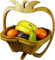 Corbeille Pliante en Bambous Corbeille à Fruits Pour Décoration en Bois 3 Pommes