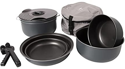 Bo-Camp Kochset Camping Aluminium Trekking Kochgeschirr Alu Topf Pfanne 7-teilig