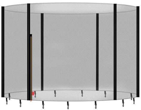 Baunsal® Trampolin Sicherheitsnetz Ø 244 cm (JS+EXD) für 6 Netzstangen mit Netzhöhe 180 cm Ersatzteile Netz Gartentrampolin Schutznetz Kinder Ersatznetz Indoor und Outdoor