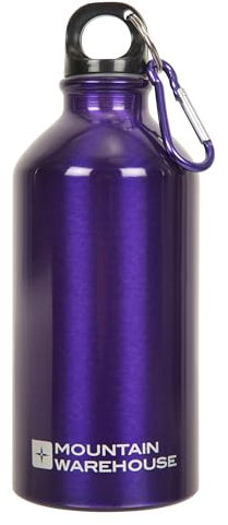 Mountain Warehouse 0.5L Metallic Finish Bottle - Karabiner, Leakproof Rubber Seal - For Travel, Sports & Outdoors Purple