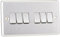Knightsbridge CL42BC 10A 6G 2 Way Plate Switch-Rounded Edge Brushed Chrome