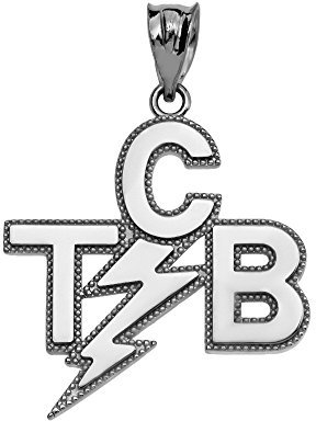 Halskette mit Anhänger aus 925er-Sterlingsilber, TCB-Anhänger, Kein Stein