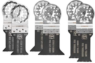 Fein 35222952300 Best of Zubehör-Set | E-Cut Sägeblätter mit Bi-Metall-Verzahnung | StarLock Werkzeugaufnahme | passend für alle gängigen Oszillierer | 6-teilig, 1 V, Silber