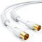 deleyCON 1m Cable de Antena de TV Coaxial HDTV Apantallamiento de 4 Capas DVB-T DVB-T2 Radio DAB - Blanco