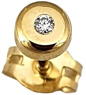 Herrenohrring Gold 585 Brillant 0.01 ct. Stecker Ohrring für Herren Ohrstecker