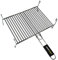 Cook'in garden, GR015, Grille à Pied Double /1 Poignée / 40X30 cm, Résistante aux flammes et hautes températures, Manche en matière softouch facile à prendre en main, Chromé