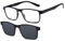 NEW VISION Occhiali da Lettura, Occhiali da Vista con Magnetica Clip Occhiali da Sole, Protezione 100% UVA e UVB, Clip On Occhiali da Lettura per Donna Uomo NV8126 (nero, 2.5, x)