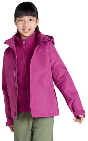 Mountain Warehouse Fell Kids 3 in 1 Rain Jacket Berry 7-8y