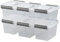 Jandson Small Clear Storage Box, Latching Bin Container with Gray Handle, Pack of 6