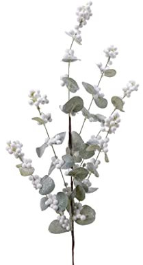 Kaemingk Weißes Schaumstoffbeeren-Spray mit Glitzer-Weihnachtsdekoration.