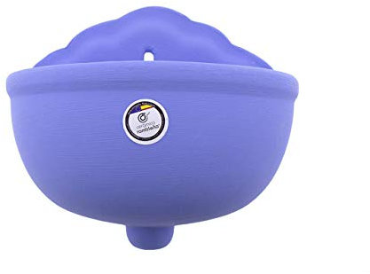 CERÁMICA RAMBLEÑA | Maceta Colgante Bola | Maceta de Barro para Colgar | Maceta Pared Bola Azul Decorada - Modelo D29 | 100% Decorada a Mano | 25x21.5x13 cm