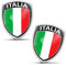 Biomar Labs 2 x Aufkleber 3D Gel Silikon Abzeichen Stickers Auto Motorrad Fahrrad Fenster Tür PC Handy Tablet Laptop Italy Italien Italienisch Italian Flagge Fahne Flag F 148