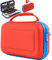 Orzly Tasche Kompatibel mit Neon-Rot/Neon-Blau Nintendo Switch OLED und Switch Konsole mit Zubehör und Spiele-Ablagefach Tragetasche – leicht zu reinigende Hülle in Geschenkbox