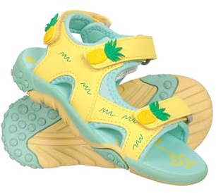 Mountain Warehouse Seaside Junior Sandals - Neoprene Lining, Flexible Kids Shoes, Removable Heel Strap Beach Shoes - For Walking, Travelling & Beach Bright Yellow Kids Shoe Size 9