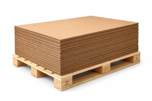 Juramondo Paletten-Wellpapp Zuschnitt Karton Braun 1180 mm x 780 mm verschiedene Ausführungen (1-Wellig, 50 Stück)