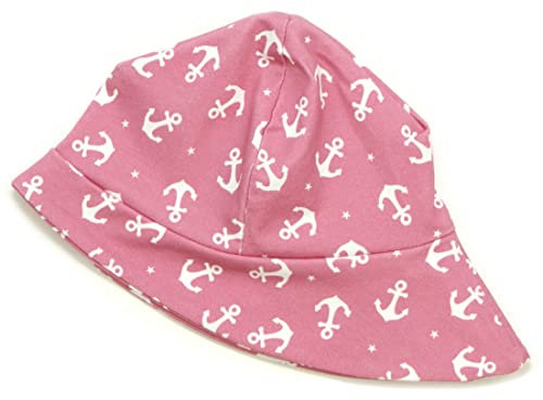 Kleine Könige Sonnenhut Sommer Mütze Baby Mädchen · Modell Sterne Anker Ankertanz Beere · Ökotex 100 Zertifiziert · Größe 122/128