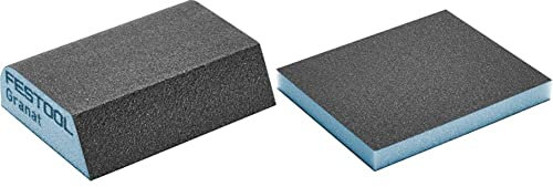 Festool 201084 120 Grit Contoured Abrasive Sanding Blocks 6-Piece, Multi-colour, 3.15 in*3.86 in*4.72 in & 201114 220 Grit Granat Abrasive Sponge 6-Piece