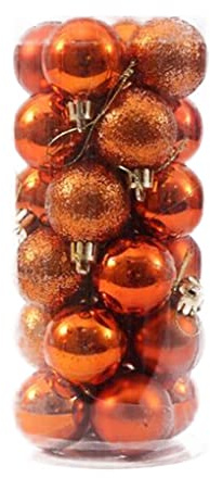 Christmas Tree Ball Ornament 4cm Shatterproof Hanging Xmas Balls Decorative Baubles 24PCS Orange Christmas Baubles