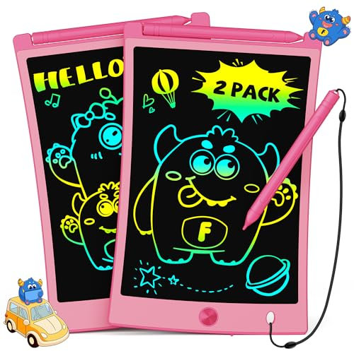 TEKFUN 2 Stück LCD Schreibtafel Kinder Zeichenbrett 8,5 Zoll Bildschirm Umweltfreundlich Bunten Maltafel Zaubertafel mit Lanyard, Lernspielzeug Geschenke für 3 4 5 6 7 Mädchen Jungen (2*Blau)