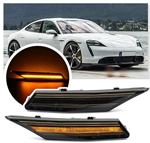 NSLUMO Led Turn Signal Side Indicators For Por/sch/e Tay/can 4S Turbo S Sedan 2020 2021 2022 2pcs Amber Side Marker Light Side Indicator Blinker Repeater Light