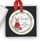 Personalised Baby's First Christmas Bauble - Custom 1st Xmas Ceramic Ornament, Choice of Rabbit Colour - 2024 Keepsake - Gift Box Included - Ideal for New Baby Boys & Girls Tree Decoration - Red Coat
