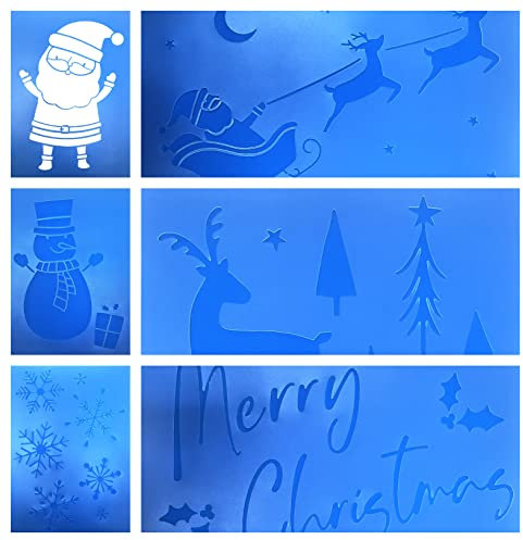 YLAB Schneespray-Schablonen-Set für Weihnachten – 6 Kunststoff-Schneespray-Schablonen (22045)