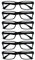 OPULIZE Pep Reading Glasses 6 Pack Classic Everyday Rectangular Frame Spring Hinges Scratch Resistant Black Mens Womens RRRRRR92-1 +2.50