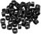 PATIKIL Silicone Rubber Bands Cable Ties 50pcs Non-slip 3/8 Flat Black for Cord Wrapping, Bag Wraps, Art
