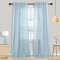 Hellblaue Leinenvorhänge, 228 cm lang für Wohnzimmer, Mädchen, Schlafzimmer, Kinderzimmer, Sommer, gemütliche Dekoration, Stangentasche, Rückseite, blasshimmelblau, Set, 2 Paneele für Esszimmer