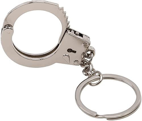 Mini Handschellen Metall Schlüsselanhänger Punk Handschellen Muster Auto Schlüsselanhänger für Freundschaft Schwester Freunde, Wie abgebildet